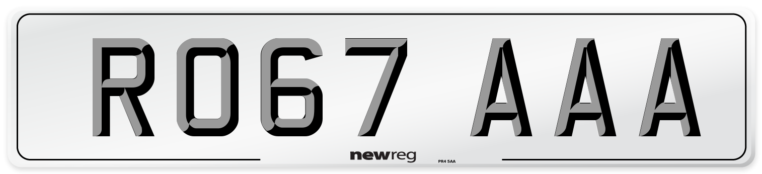 RO67 AAA Number Plate from New Reg